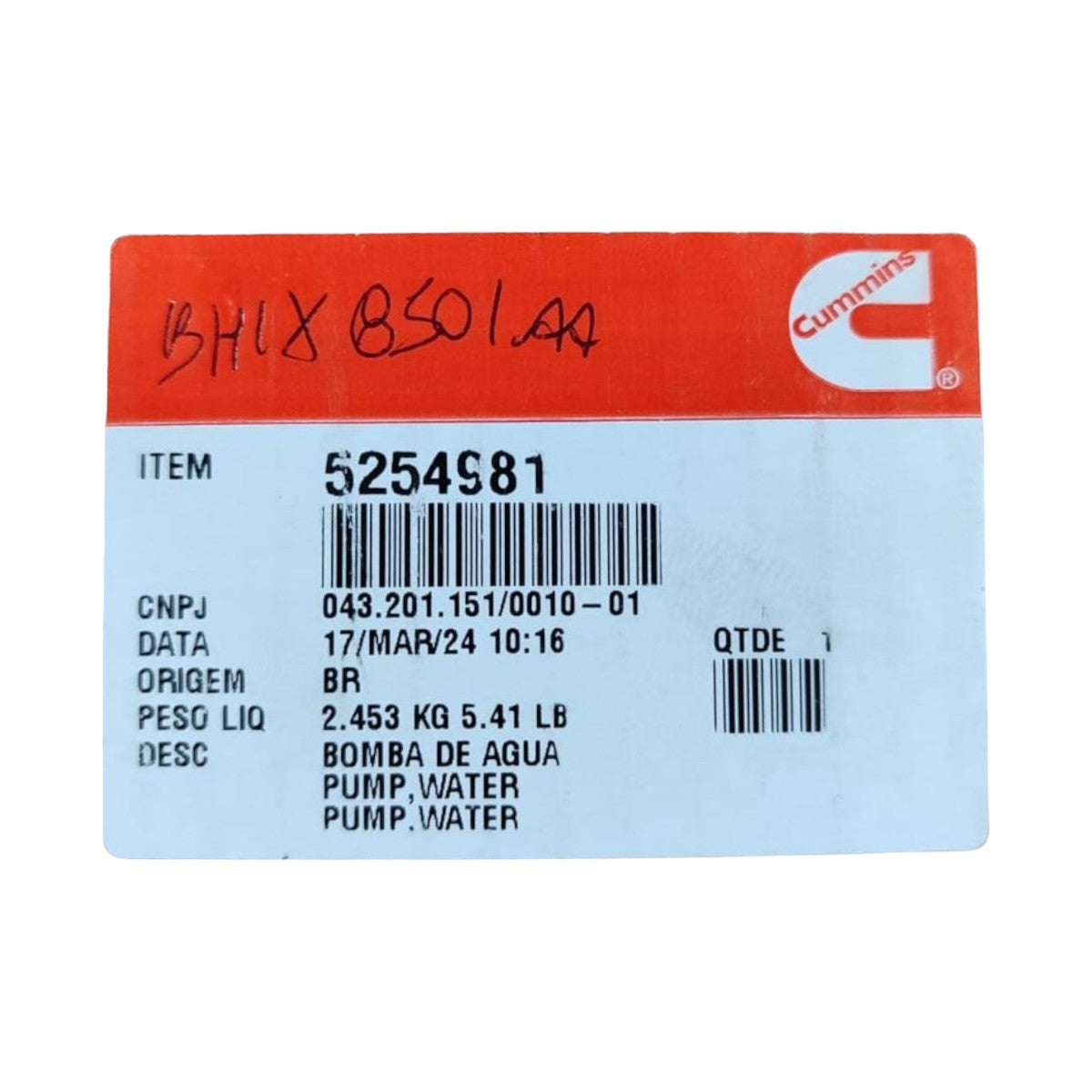 Bomba D'Água Motor Cummins Original
