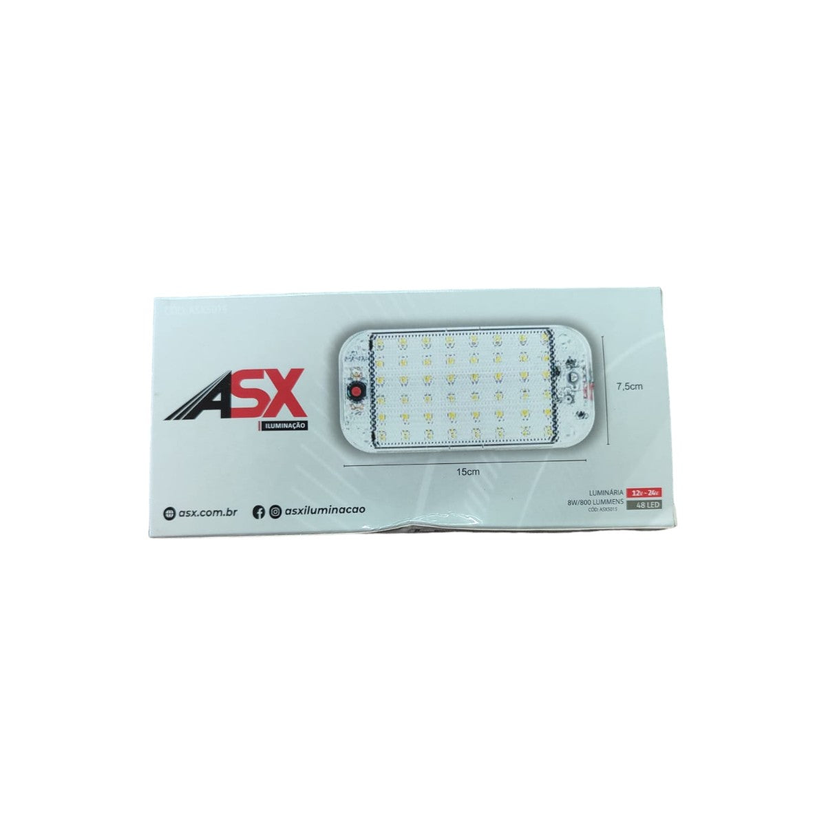 Luminária LED para Caminhão e Carro ASX 48 LEDs Bivolt 4000Lm 8W