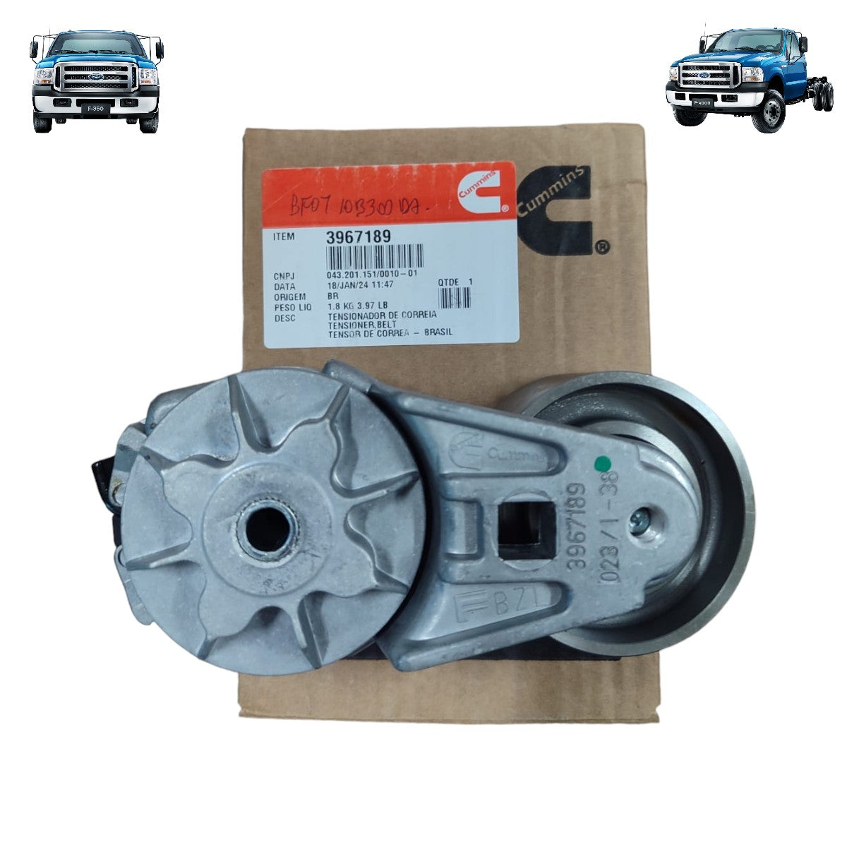 Tensionador de Correia Ford F350 F4000 Polia Lisa