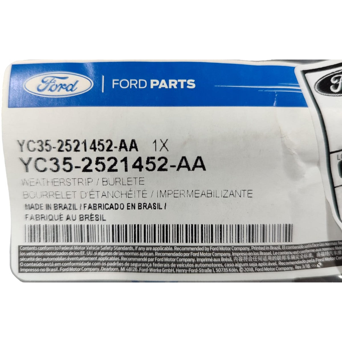Borracha do Vidro da Porta Lado Direito Ford F-250 F-350 Original