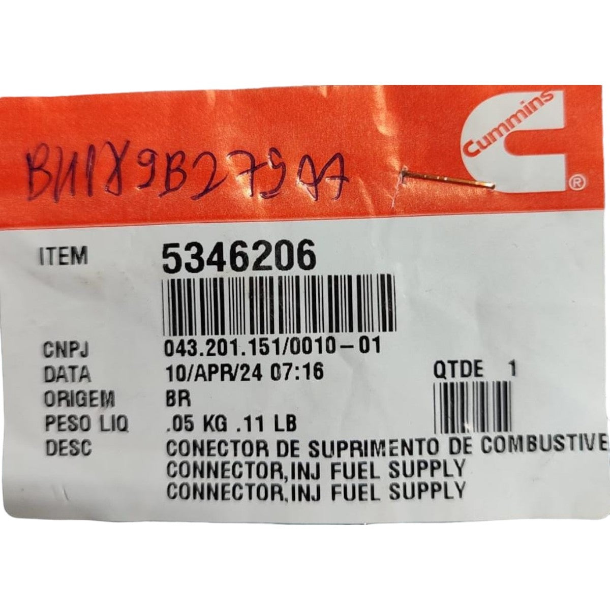 Caneta Bico Injetor Cummins Original