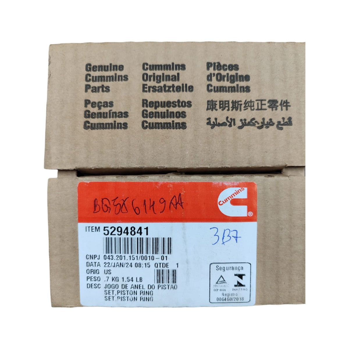 Jogo de Anéis do Pistão Motor Cummins Original