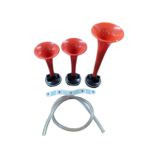 Buzina 3 Cornetas a Ar Verdureiro Vermelha Caminhão Truck