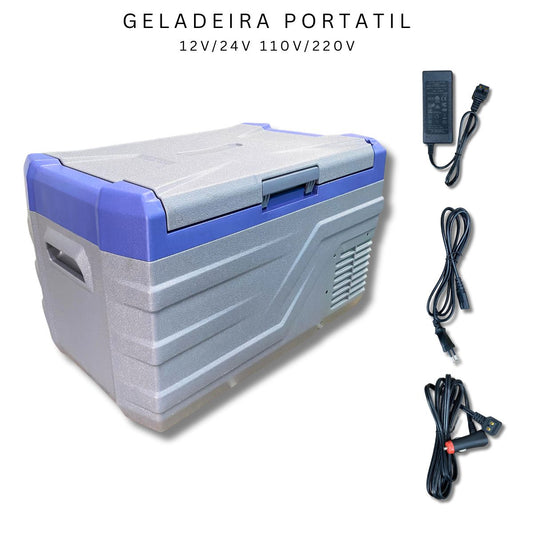 GELADEIRA PORTÁTIL 30L 12V 24V 110V 220V CAMINHÃO MOTORHOME