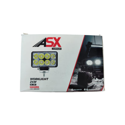 Farol Auxiliar Worklight 4x6 Polegadas Universal 8 LEDs 24W Bivolt