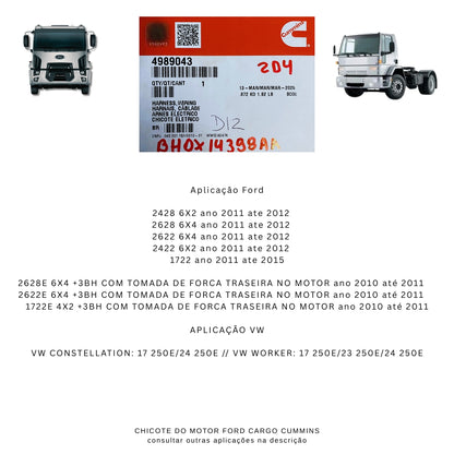 Chicote Do Motor Ford Cargo Cummins