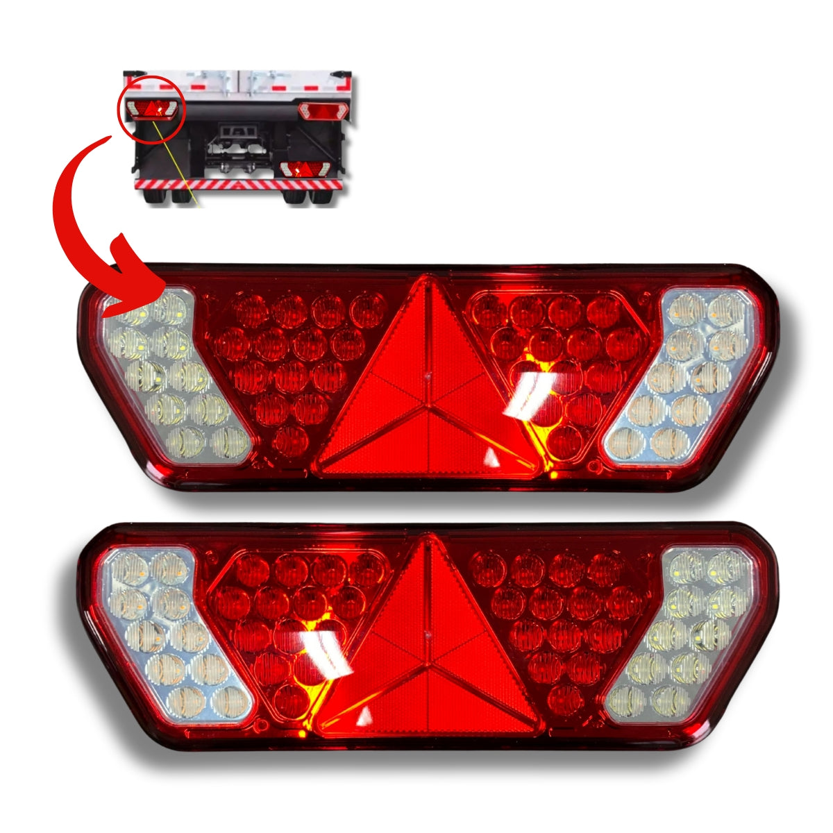 Par Lanterna Traseira Guerra Led 12v 24v