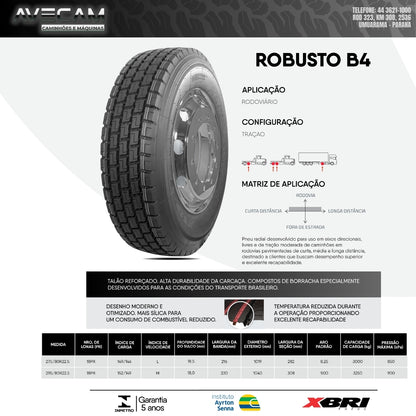 Pneu XBRI ROBUSTO B4 295/80R22.5 18PR Tração
